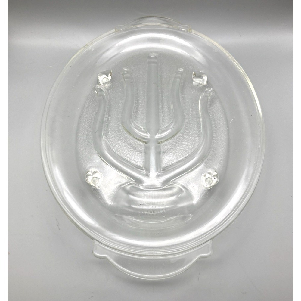 Vintage Glasbake #380 Well And Tree 9" x 13" Glass Serving Platter Meat& Poultry
